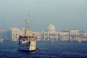 Sailing Vessel Prints: Royal Palace and yacht, Alexandria, Egypt, North Africa, Africa