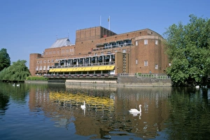 Theatre Prints: Royal Shakespeare Theatre and River Avon, Stratford upon Avon, Warwickshire