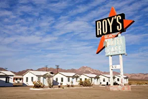 Eating And Drinking Prints: Roys cafe, motel and garage, Route 66, Amboy, California, United States of America