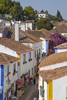 Main Street Prints: Rua Direita (Main Street), Obidos, Portugal, Europe