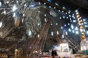 Underground Prints: Rudolf Mine in Salina Turda salt mine in Turda city, Romania, Europe