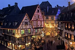 Nightlife Prints: Rue des Marchands, Colmar, Haut-Rhin department