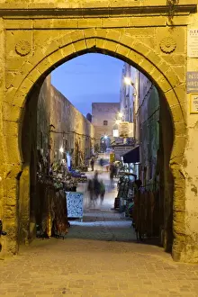 Essaouira Prints: Rue de la Skala in the Medina at night