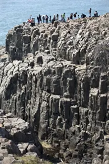 The rugged basaltic cliffs called Tojimbo in Sakai on the Sea of Japan coast