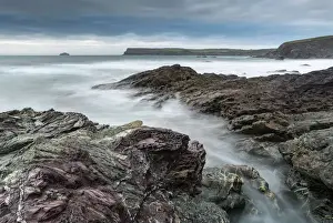 Polzeath Prints: Rugged coastal geology near Polzeath in North Cornwall, England, United Kingdom, Europe