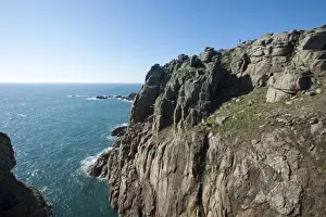 Cornish Prints: Rugged Cornish coastline near Lands End at the westernmost part of the British Isles