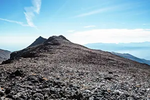 Granada Prints: Rugged summit ridge of Pico del Caballo under a clear sky in the Sierra Nevada mountains of Andalusia