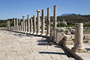 Ruined colonnaded Main Street, Patara, near Kalkan, Lycia, Antalya Province, Mediterranean Coast