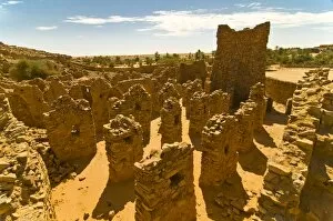 The ruined old caravan center of Ouadane, UNESCO World Heritage Site, Mauritania, Africa