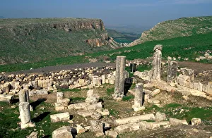 Galilee Prints: Ruins of the 4th century Synagogue at Arbel in the Galilee, Israel, Middle East