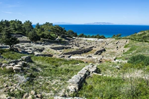 Ruins of ancient Kameiros, Kalavarda, Rhodes, Dodecanese Islands, Greek Islands, Greece