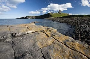 Images Dated 11th September 2010: The ruins of Dunstanburgh Castle in the distance viewed from Greymare Rock on a sunny summers