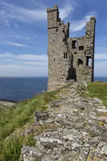 Fortresses Prints: Ruins of Dunstanburgh Castle, overlooking Embleton Bay