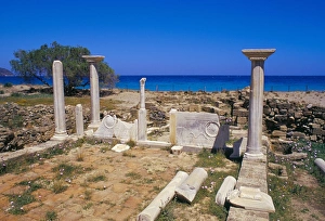 Karpathos Prints: Ruins of the early Christian basilica of Agio Fotini
