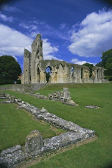Glastonbury Prints: Ruins of Glastonbury Abbey, Glastonbury, Somerset, England, UK, Europe