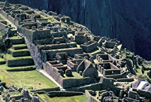 Ruins of Inca city in morning light