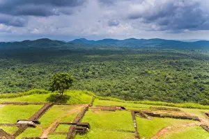 Defence Prints: Ruins of King Kassapas Palace at the top of Sigiriya Rock Fortress (Lion Rock)
