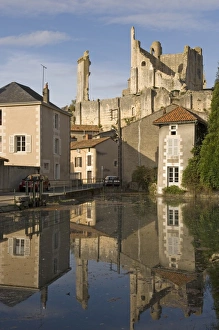 Poitou Charentes Prints: Ruins of medieval castle, Chauvigny village, Vienne, Poitou-Charentes, France, Europe