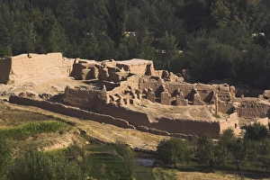 Afgani Prints: Ruins near Buddhist stupa