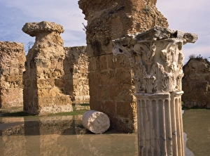 Tunisia Prints: Ruins of the Roman Baths at Carthage