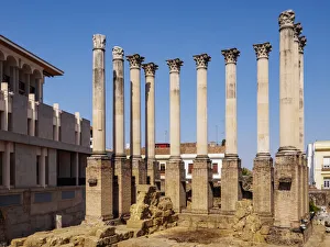 Cordoba Prints: Ruins of the Roman Temple in Cordoba, Andalusia, Spain, Europe