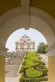 Images Dated 29th October 2007: The ruins of Sao Paulo Cathedral (St. Pauls Cathedral) in central Macau