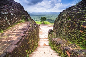 5th Century Prints: Ruins at the top of Sigiriya Rock Fortress (Lion Rock)
