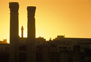 Jerash Prints: Ruins at sunset