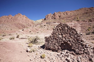 Crumbling Prints: Ruins of village brick house in the Altiplano, Potosi, Bolivia, South America