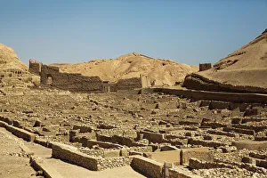 Ruins of Workmen's Village, Deir el-Medina, Ancient Thebes, UNESCO World Heritage Site, Luxor, Egypt, North Africa, Africa