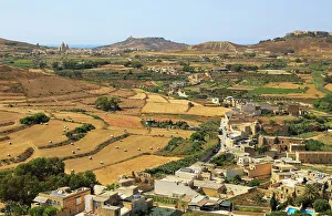 Vacation Destination Prints: Rural landscape view from Rabat Victoria west towards Gharb