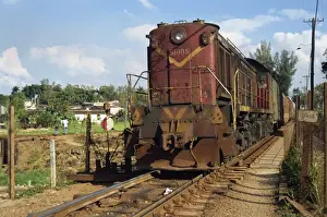 Santa Clara Prints: Russian diesel locomotive operated by Ferrocarriles de Cuba, at Santa Clara