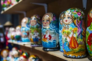 Russian dolls for sale as souvenirs in Kiev (Kyiv), Ukraine, Europe