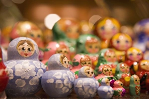 Images Dated 31st May 2007: Russian dolls in shop, Old Town, Prague, Czech Republic, Europe