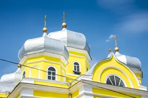 Moldova Prints: Russian Orthodox Church building in the center of Comrat capitol of republic of Gagauzia