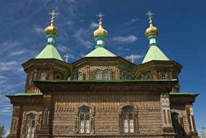 Karakol Prints: Russian Orthodox church, Karakol, Kyrgyzstan, Central Asia, Asia