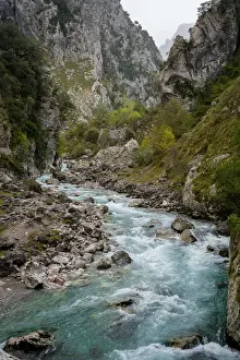 Leon Prints: Ruta del Cares trail nature landscape in Picos de Europa National Park, Leon, Spain