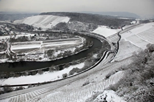 Saar Valley Prints: Saar Valley near Kanzem in winter, Rhineland-Palatinate, Germany, Europe