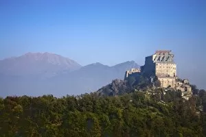Images Dated 18th October 2007: Sacra di San Michele (St. Michaels Abbey), Mount Pirchiriano, Val di Susa