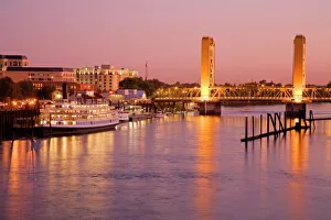 Sacramento River and skyline, Sacramento, California, United States of America