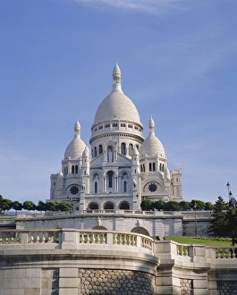 Banister Prints: Sacre Coeur Basilica, Paris, France, Europe