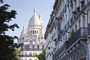 Montmartre Prints: Sacre Coeur through the streets of Montmartre in Paris, France, Europe