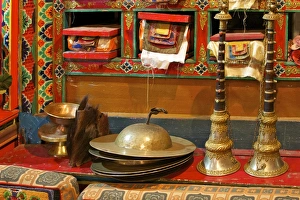Horn Prints: Sacred texts, horns Cignil (cymbals) and yeti scalp