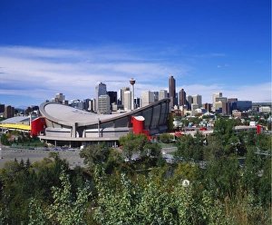 Stadium Prints: Saddledome and Skyline of Calgary, Alberta, Canada