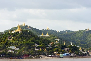 Mandalay Prints: Sagaing Hill stupas, Mandalay, Myanmar (Burma), Asia