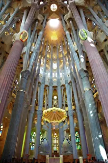 Cathedrals Prints: Sagrada Familia, UNESCO World Heritage Site, Barcelona, Catalonia, Spain, Europe