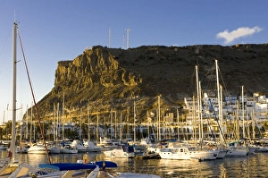 Yachting Prints: Sailing boats at the habour of Puerto de Mogan, Gran Canaria, Canary Islands
