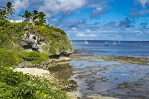 Sailing Boat Prints: Sailing boats in the harbour of Niue, South Pacific, Pacific