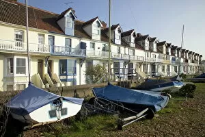 Images Dated 15th January 2000: Sailing boats and holiday homes on the seafront, Whitstable, Kent, England