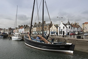 Fishing Prints: Sailing Herring Drifter moored in harbour
